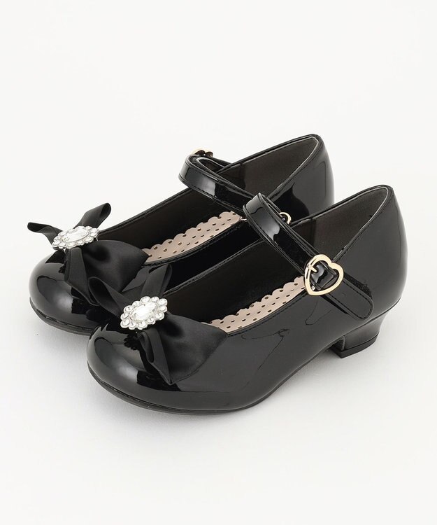 ANY KIDS エナメルヒールパンプス ブラック