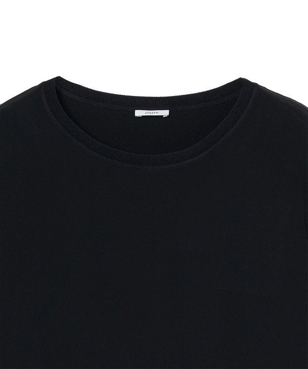 JOSEPH 【FOUNDATIONS】クレープ ド ソワ　シルクTシャツ NEW RUBIN Black