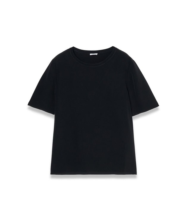JOSEPH 【FOUNDATIONS】クレープ ド ソワ　シルクTシャツ NEW RUBIN Black