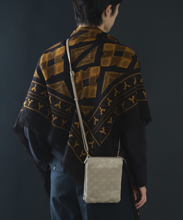 MIYABIYA 南蛮七宝 ソフトレザー ダブルポシェット ベージュ