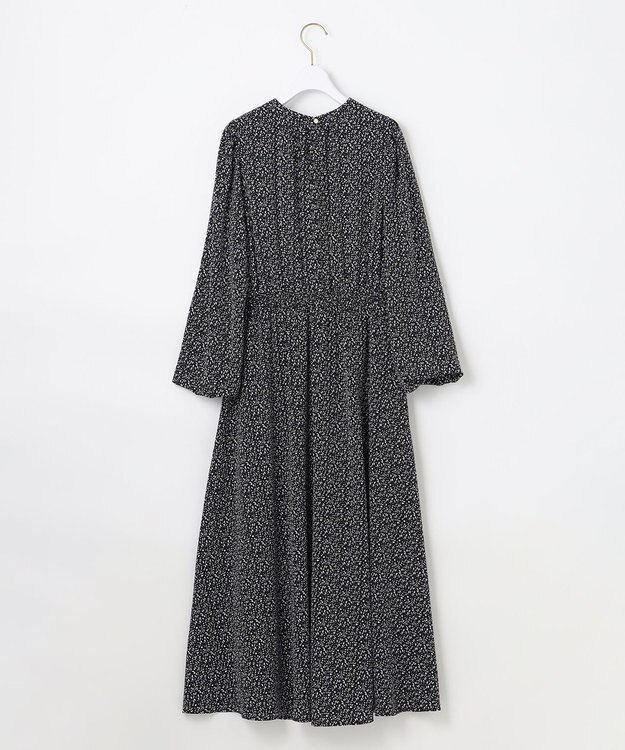 ANY SIS L 【洗える】フラワープリントワンピース × ニットベスト セット ブラック系