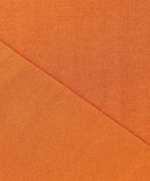 自由区 S 【アンサンブル対応・洗える】ウールシルク5分袖 ニット ビタミンオレンジ