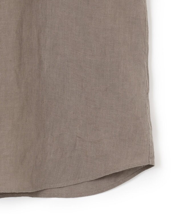 23区 L 【洗える】LIBECO ボウタイ ボリュームスリーブ ブラウス ダークブラウン系