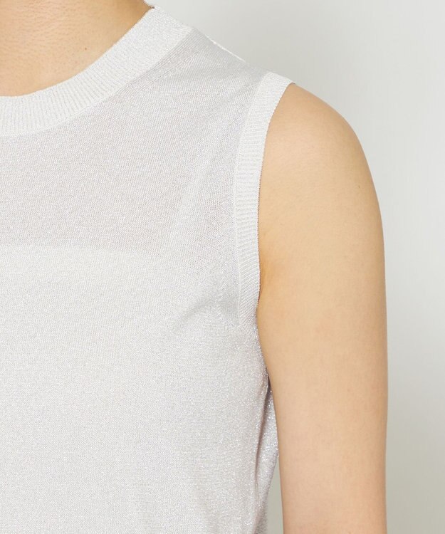 uncrave 【手洗い可】シアー ラメ ノースリーブニット（uncrave STANDARD） シルバー