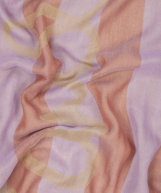 Paul Smith Lilac Stripe Cotton Logo スカーフ ピンク