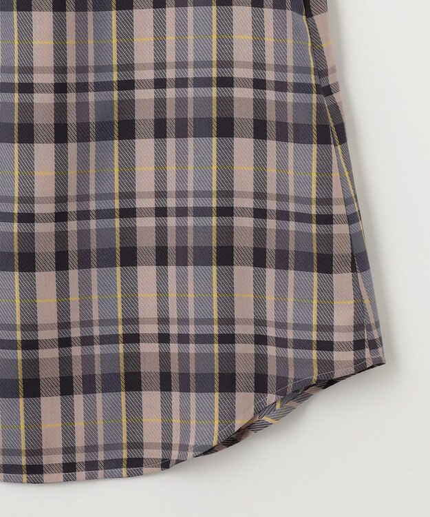 組曲 【リボンタイ付き】シアーツイルチェック ブラウス パープル系3