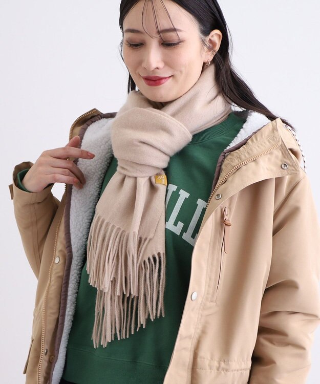 MOONBAT WEB限定【洗える】ミエル (miel) カシミヤ100％ 無地ストール ベージュ