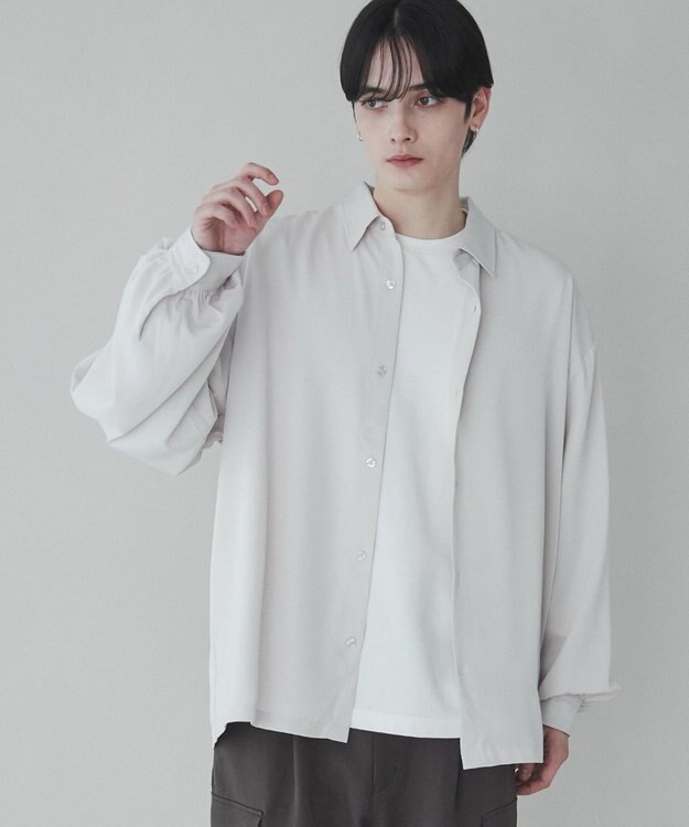 WEGO トロミBIGシャツ ライトベージュ