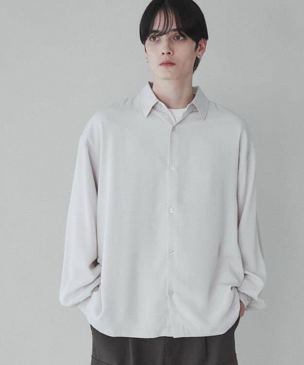 WEGO トロミBIGシャツ ライトベージュ