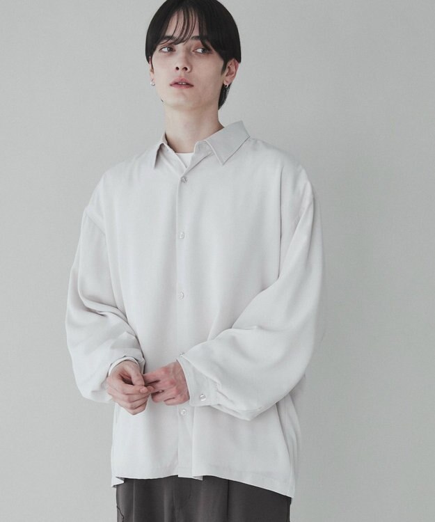 WEGO トロミBIGシャツ ライトベージュ