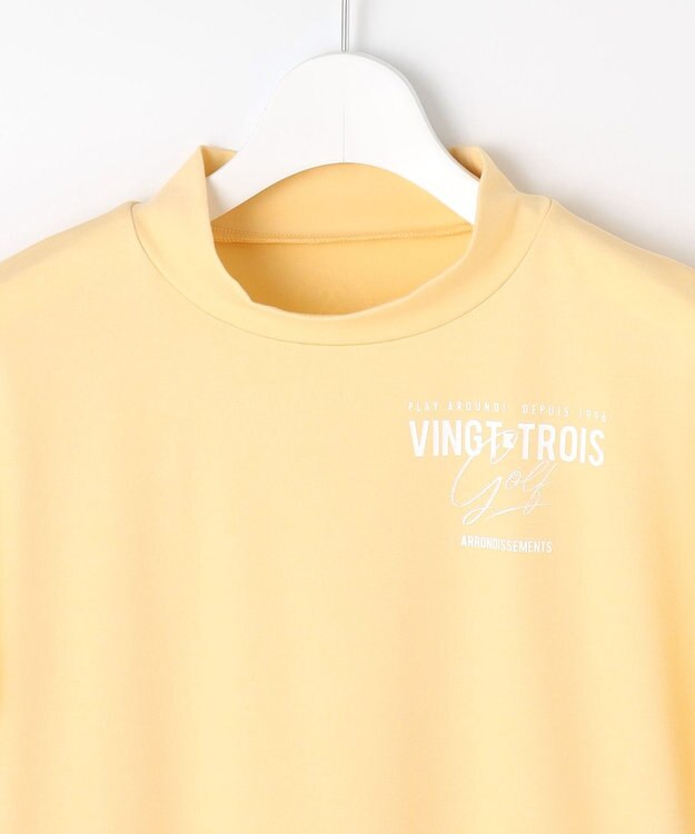 23区GOLF 【WOMEN】フレンチスリーブストレッチモックネック ライトイエロー系