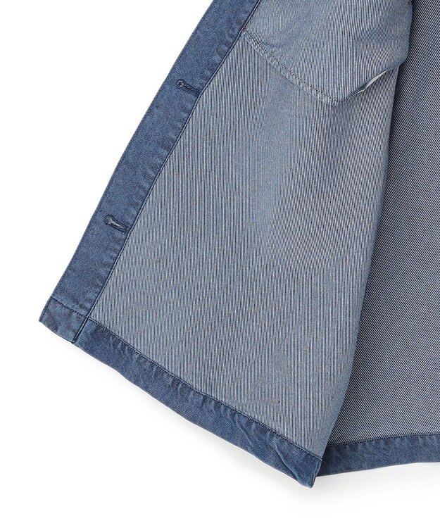 ICB L ナチュラルソフトデニム クロップドジャケット バイオデニム