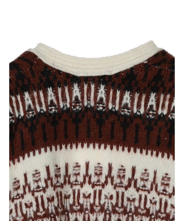 AMERICAN HOLIC フェアアイル柄ニットカーディガン Brown