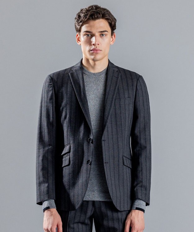 JOSEPH HOMME ピンヘッドストライプジャガード　ジャケット グレー系1