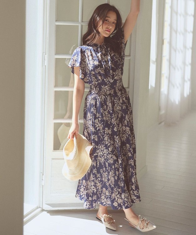 Feroux 【大好評につき新色・追加決定！】ウエストシャーリングデシン ワンピース ネイビー系1