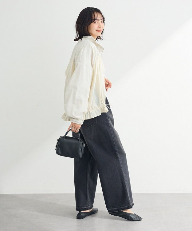 Green Parks タックワイドデニムパンツ Black