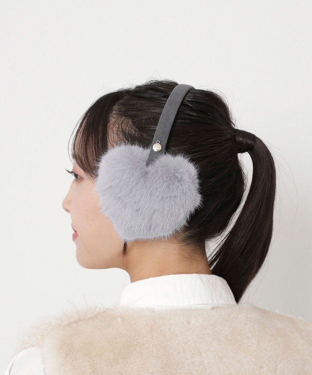 MOONBAT 【ラッピングBOX付き】FURLA ハート型イヤマフ グレー
