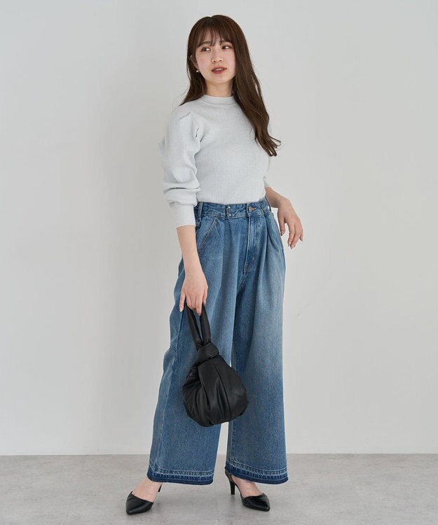 Green Parks タックワイドデニムパンツ Medium Indigo