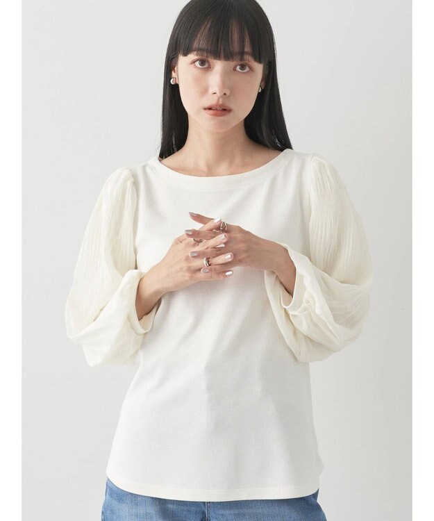 earth music&ecology マジョリカプリーツプルオーバー Ivory