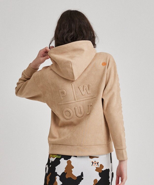 PW CIRCULUS 【WOMEN】スエード調 デタッチャブルフーディ ベージュ系