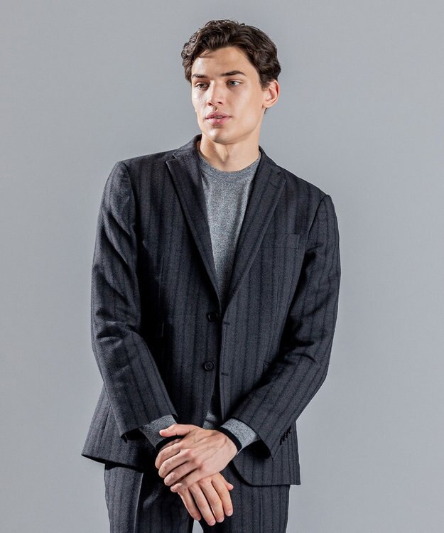JOSEPH HOMME ピンヘッドストライプジャガード　ジャケット グレー系1