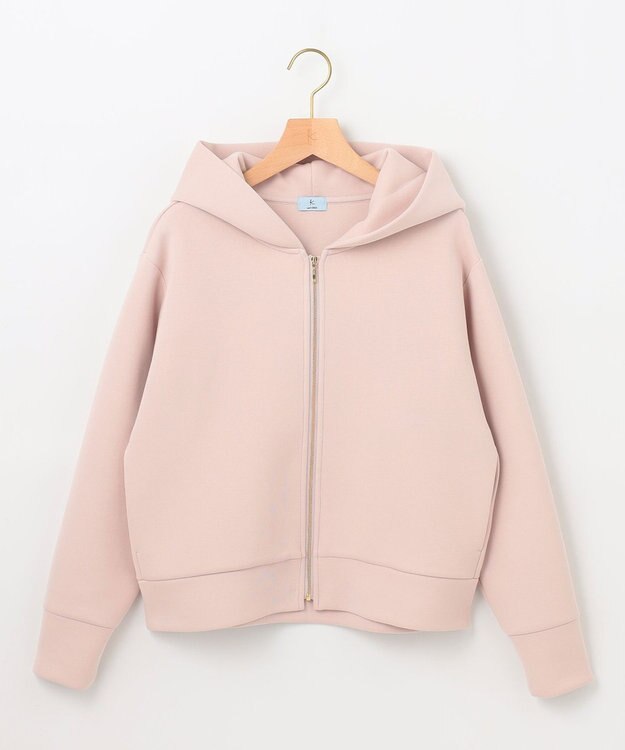 組曲 フード付きバックフリル パーカー ローズ系