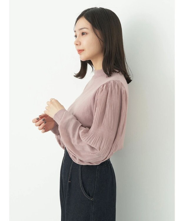 earth music&ecology マジョリカニットプルオーバー Pink Beige