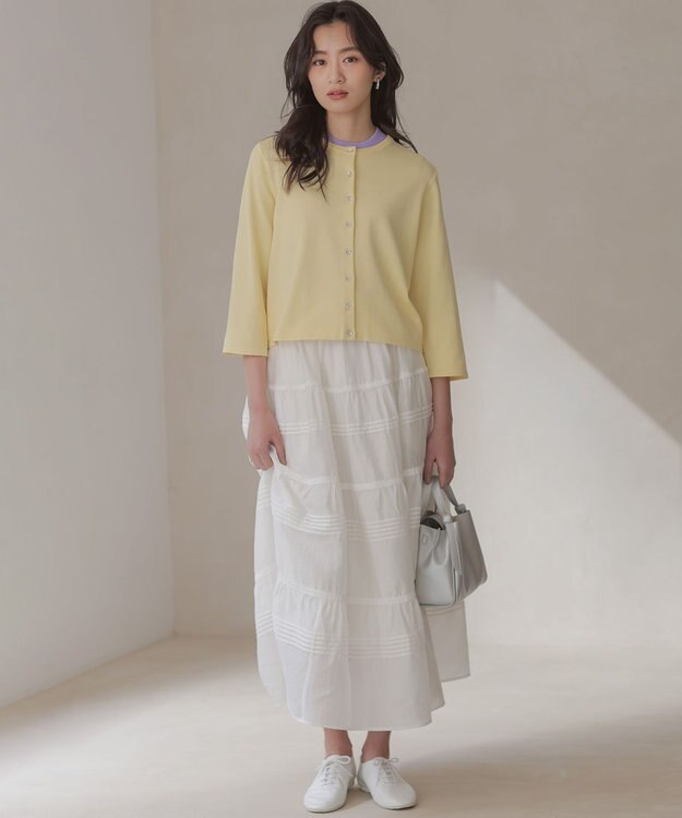 組曲 S マイラックカラー 6分袖 ニット ウィステリア系