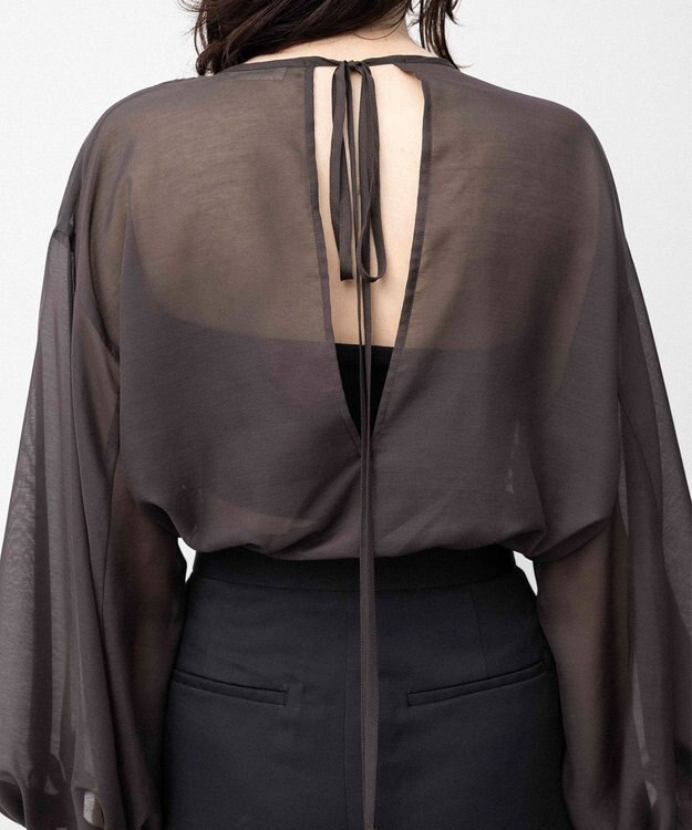 NAVE 【Nave】ブライトシアーボイル ギャザーブラウス ブラウン系