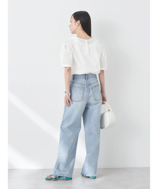 earth music&ecology 刺繍パフスリーブブラウス Off White