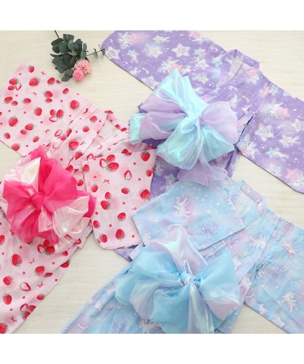 Mother garden マザーガーデン 2024 キッズ2WAY セパレート 浴衣 《ユニコーン ミルキーウェイ柄》 110/120/130/140 ユニコーンミルキーウェイ柄