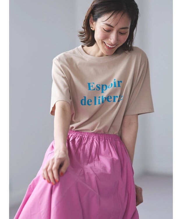 Green Parks フレンチロゴレギュラーＴシャツ Beige