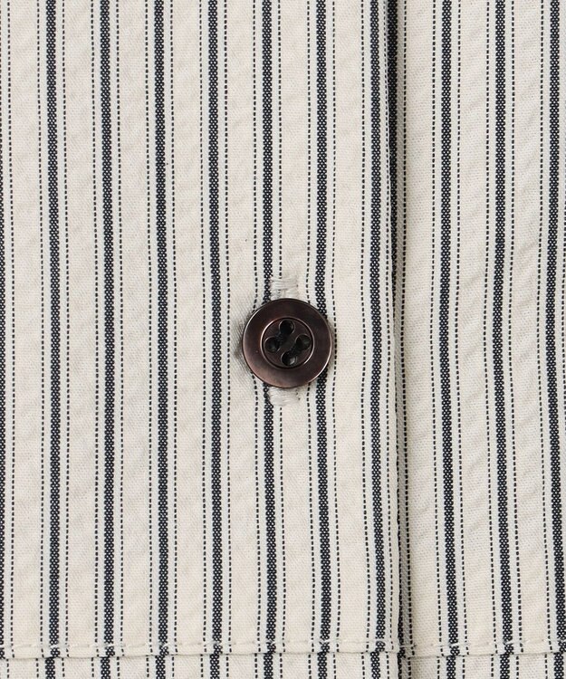 組曲 【先行予約・前後着用可】ソフトサッカーラグランスリーブ ブラウス エクリュ×ネイビーストライプ系1