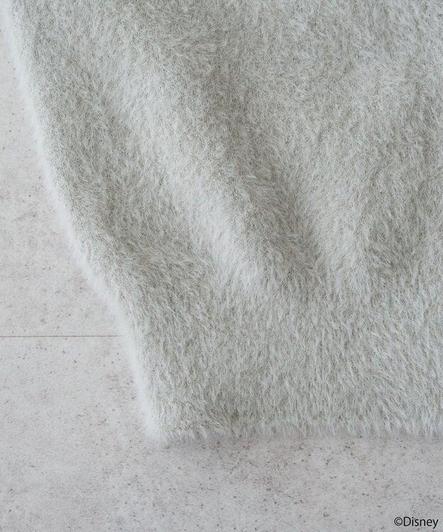 earth music&ecology 【予約】Disney/ポイントミッキーラメシャギーカーデ ライトグレー