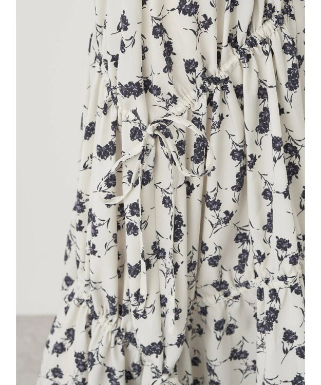 earth music&ecology ドロストギャザーフレアスカート Flower