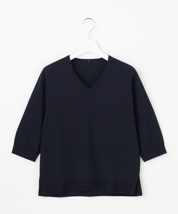 J.PRESS LADIES S 【2WAY・シーンレスに活躍】SCARF KNIT Vネック ニット ネイビー×ネイビースカーフ系