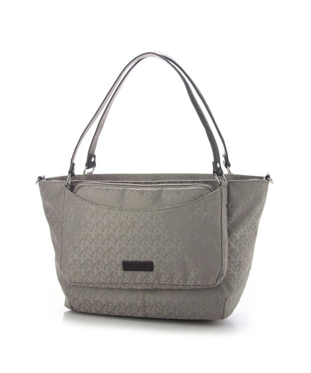 Y'SACCS ポーチ付きモノグラム2WAYトート グレー