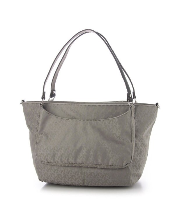 Y'SACCS ポーチ付きモノグラム2WAYトート グレー