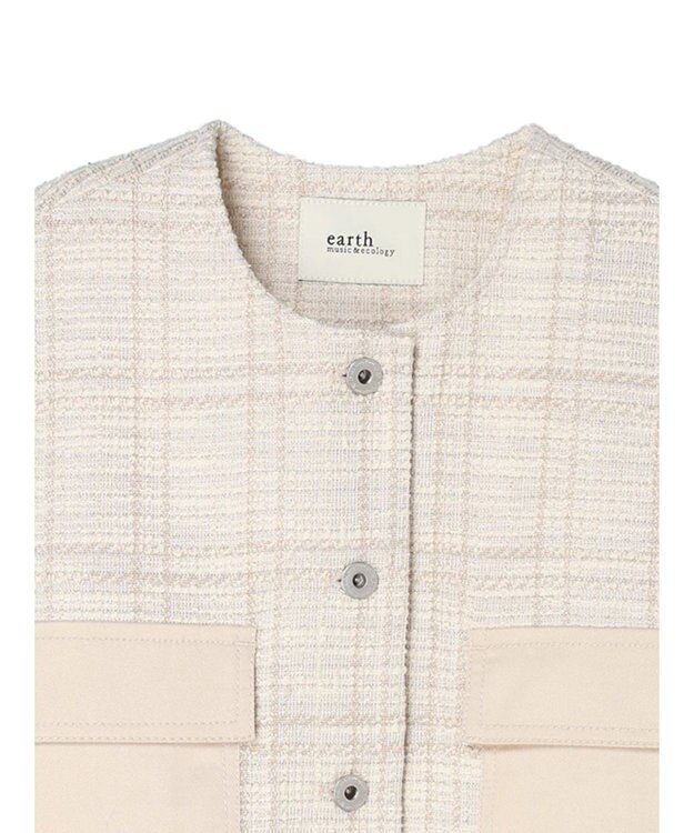 earth music&ecology ツイードジャケット（ｃｈｅｃｋ） Ivory