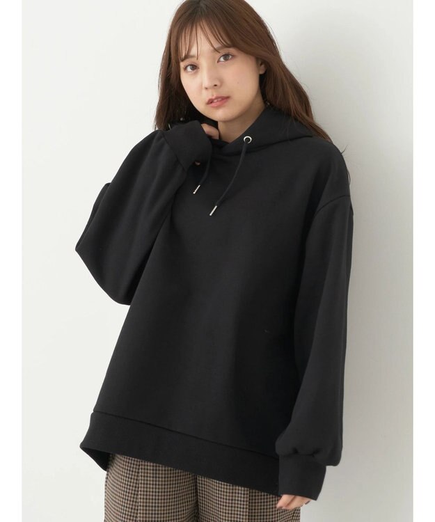 earth music&ecology 裏起毛パーカー Black