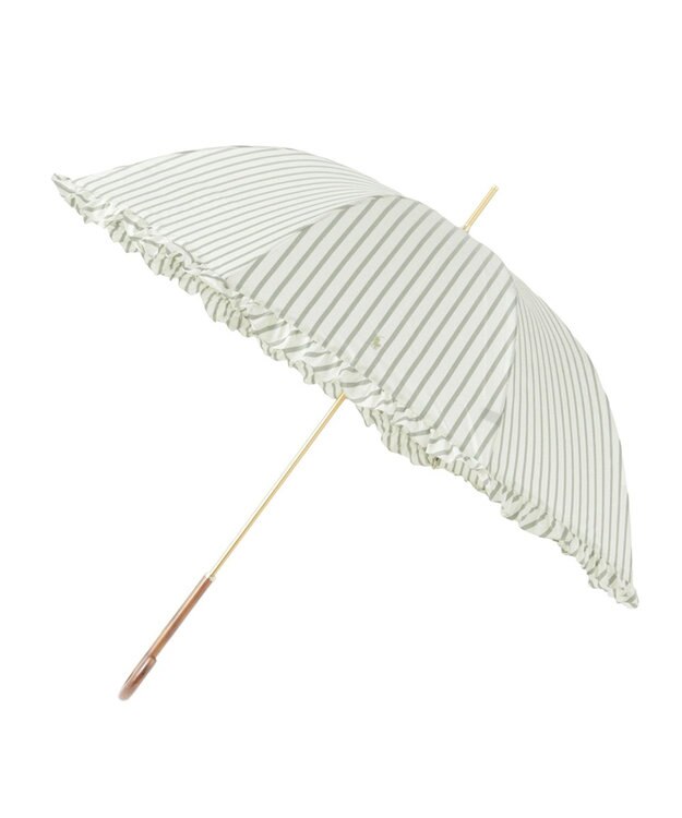 MOONBAT POLO RALPH LAUREN（ポロ ラルフローレン） 長傘 ストライプ×フリル オリーブグリーン