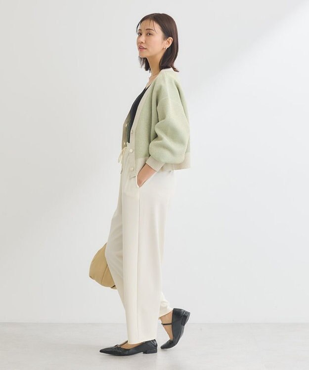 Green Parks ・ＥＬＥＮＣＡＲＥ　ＤＵＥ　ラメＶネックカーディガン Mint