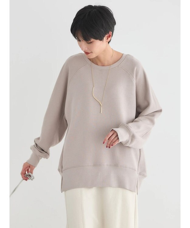 AMERICAN HOLIC バックＶラグランスウェット Gray Beige