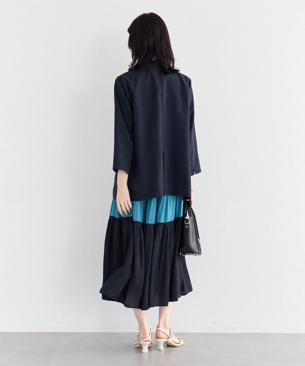 YECCA VECCA マシンウォッシャブルリネンライクジャケット Navy