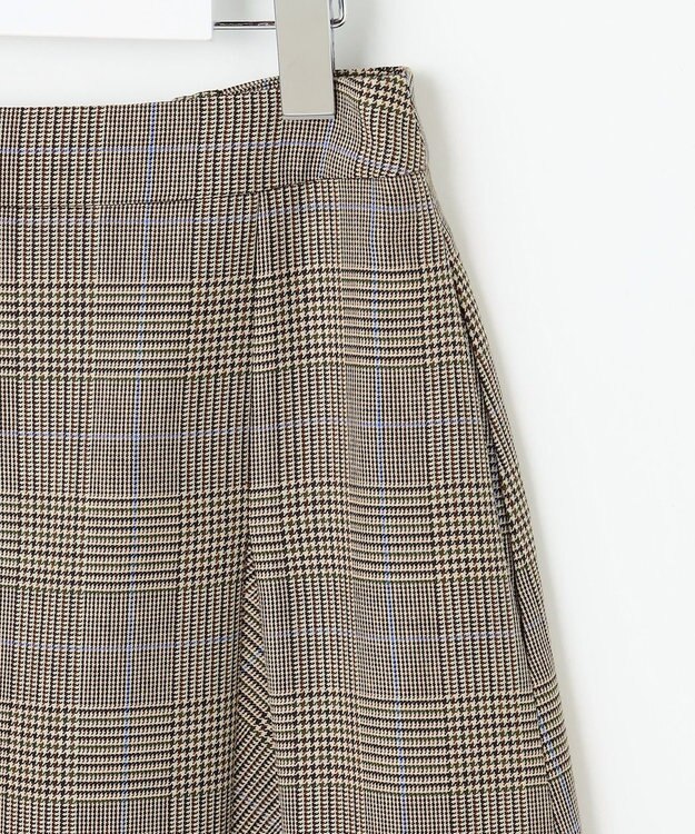 J.PRESS LADIES L モナベールツイル チェック フレア スカート ブラウンチェック系