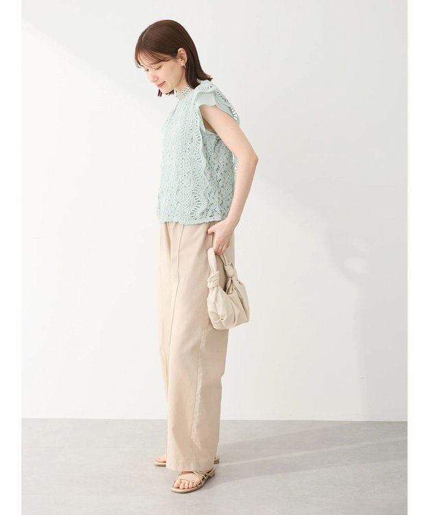 Green Parks ・Ｐｅｔｉｔ　Ｆｌｅｕｒ　フレンチレーシ－ブラウス Mint Green