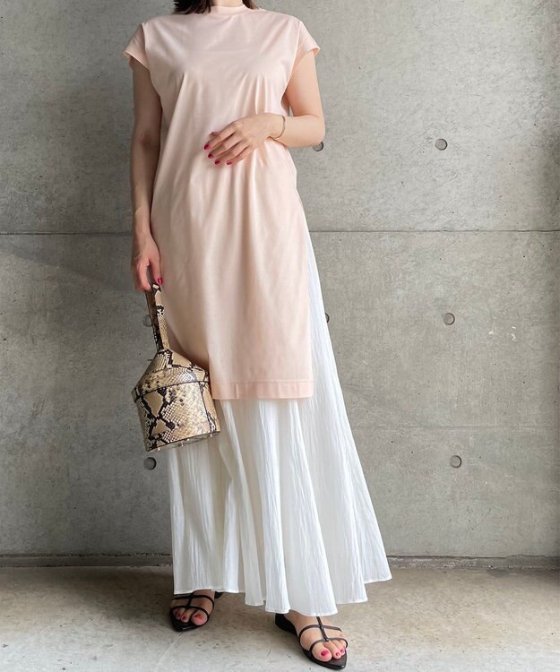 UNFILO 【イージーケア】コットンシフォンスカート ホワイト系