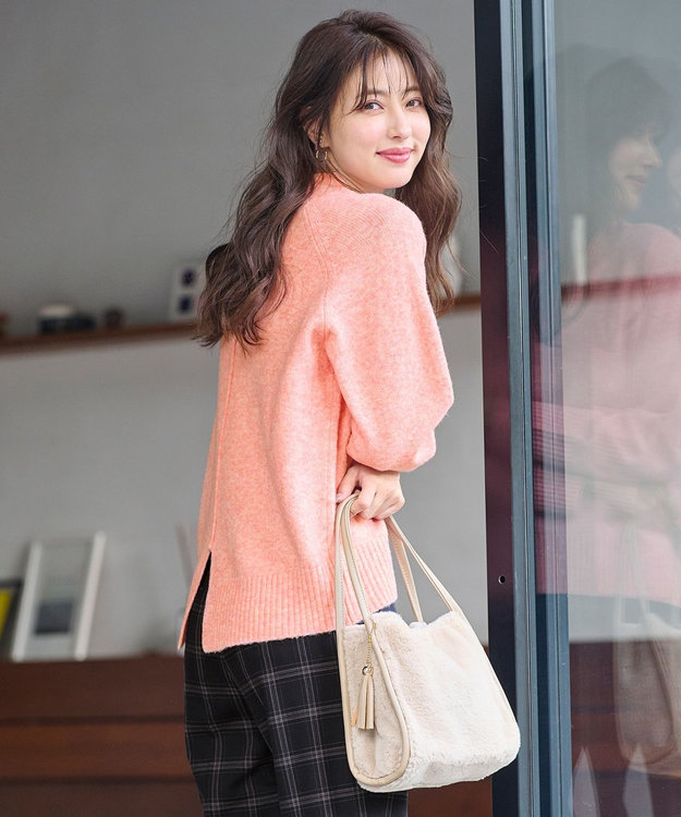 ANY SIS パイピングフェイクファートート バッグ