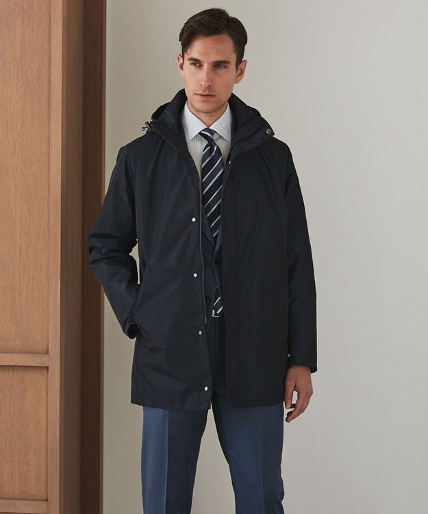 GOTAIRIKU ダウンライナー装着可【仕事で着用可】メランジシャンブレー スプリングブルゾン(25年モデル) ダルブルー系