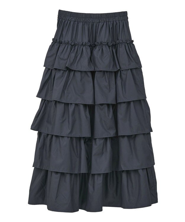 Green Parks ・ＳＵＧＡＲ　ＳＰＯＯＮ　レザーライクティアードスカー Navy